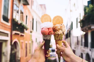 holding ice cream
